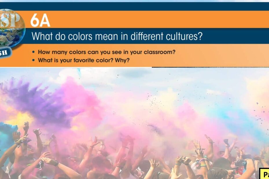 حل درس What do colors means in different cultures اللغة الإنجليزية الصف السادس Elite - بوربوينت