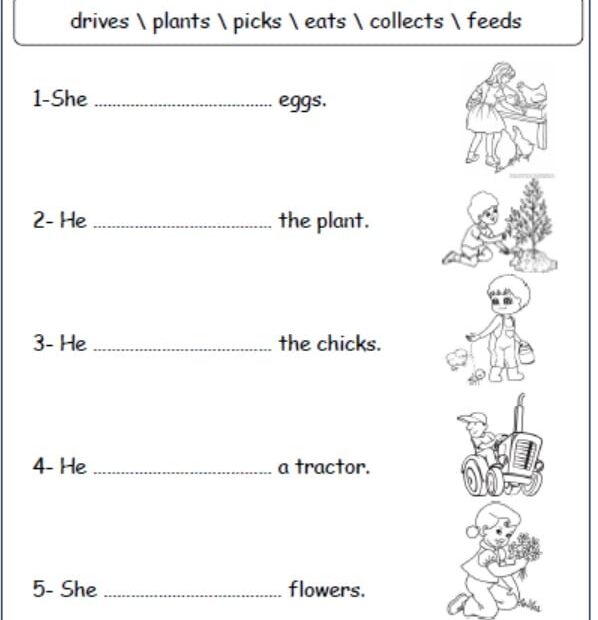 حل أوراق عمل On the farm اللغة الإنجليزية الصف الثاني