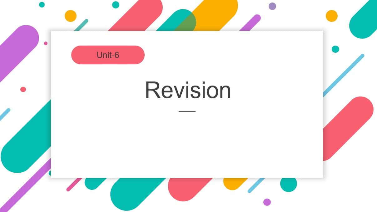 مراجعة Revision Unit 6 اللغة الإنجليزية الصف الثالث - بوربوينت 