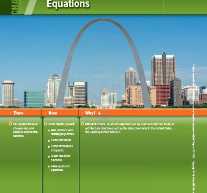 كتاب الطالب وحدة Quadratic Expressions and Equations الرياضيات المتكاملة الصف التاسع عام