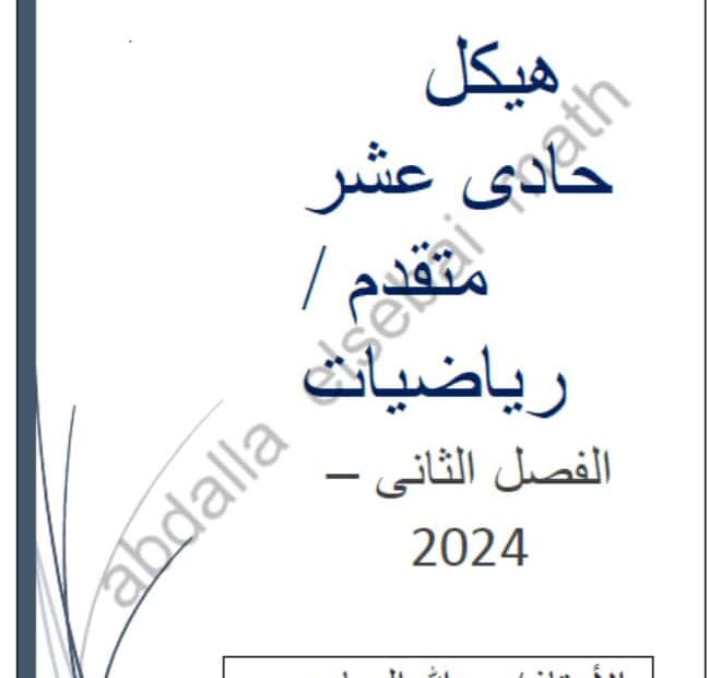 تجميع أسئلة هيكلة امتحان الرياضيات المتكاملة الصف الحادي عشر متقدم