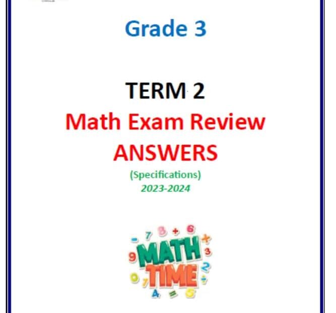 حل أسئلة هيكلة Exam Review الرياضيات المتكاملة الصف الثالث ريفيل