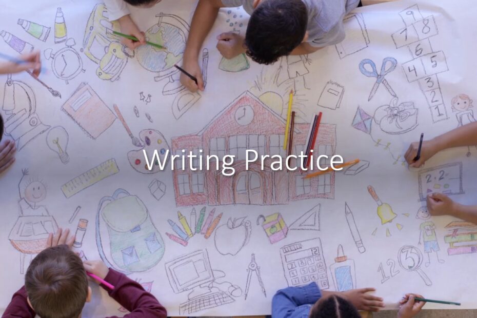 مراجعة Writing Practice اللغة الإنجليزية الصف الثالث - بوربوينت