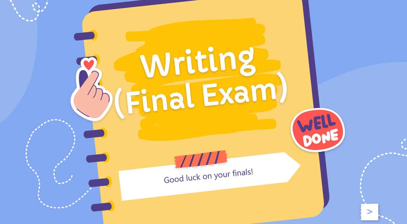 مراجعة Writing Final Exam اللغة الإنجليزية الصف الخامس - بوربوينت 