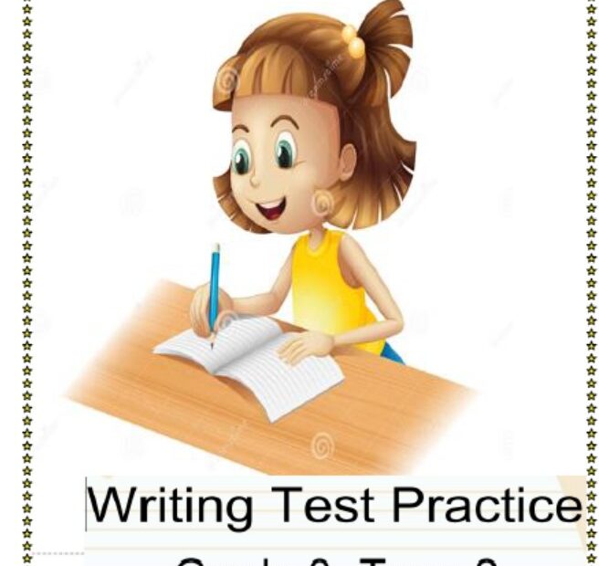 تدريبات Writing test Practice اللغة الإنجليزية الصف الثالث
