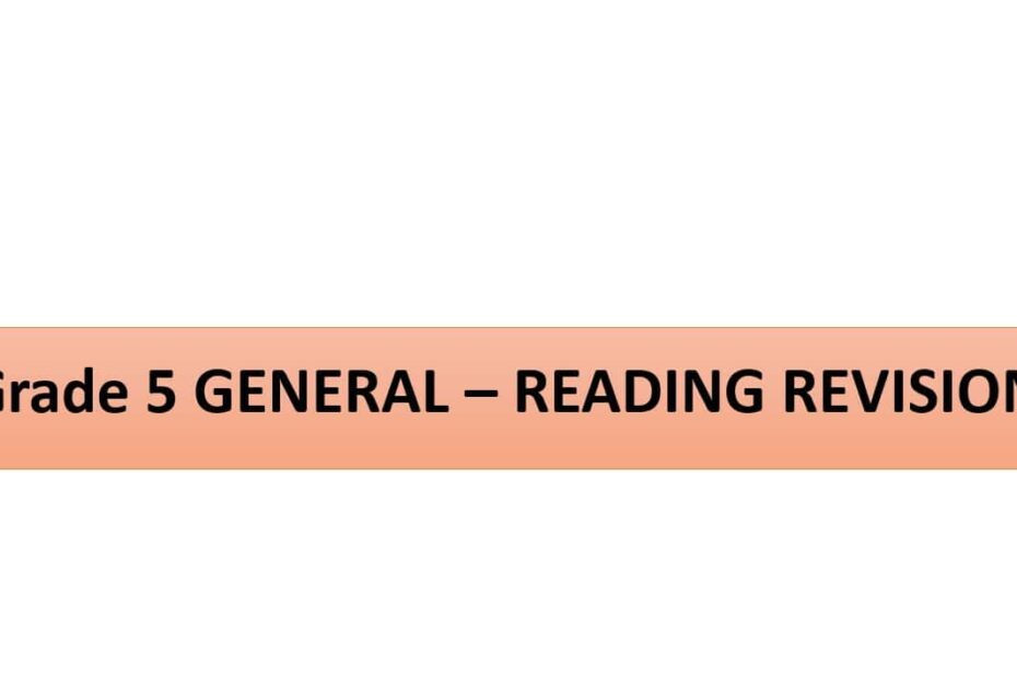 حل مراجعة READING REVISION اللغة الإنجليزية الصف الخامس - بوربوينت