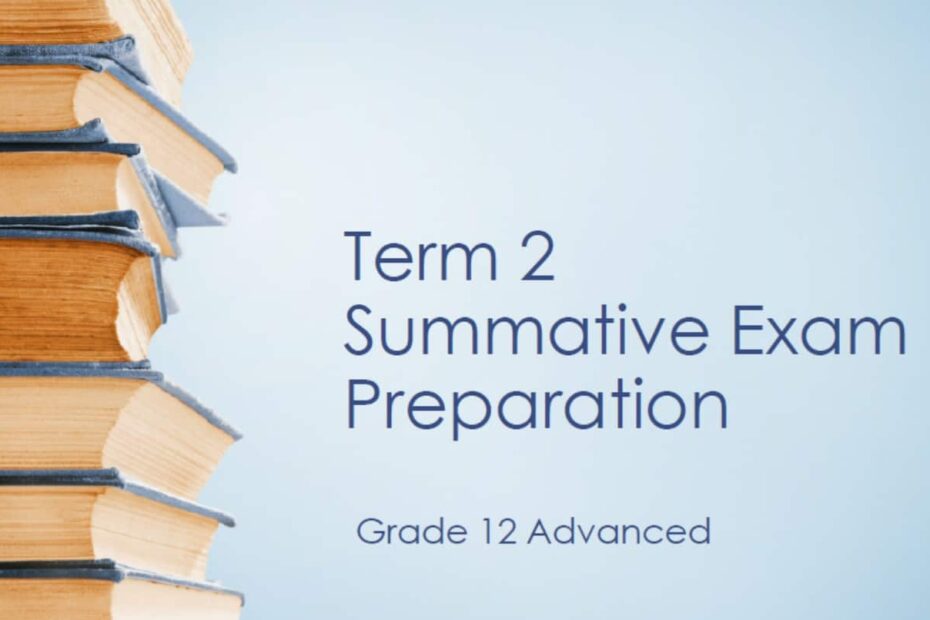 مراجعة Summative Exam Preparation اللغة الإنجليزية الصف الثاني عشر متقدم