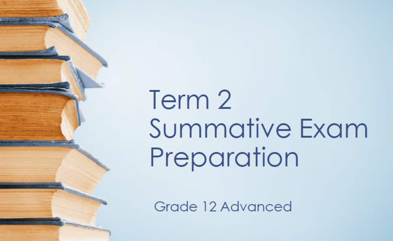 مراجعة Summative Exam Preparation اللغة الإنجليزية الصف الثاني عشر متقدم 
