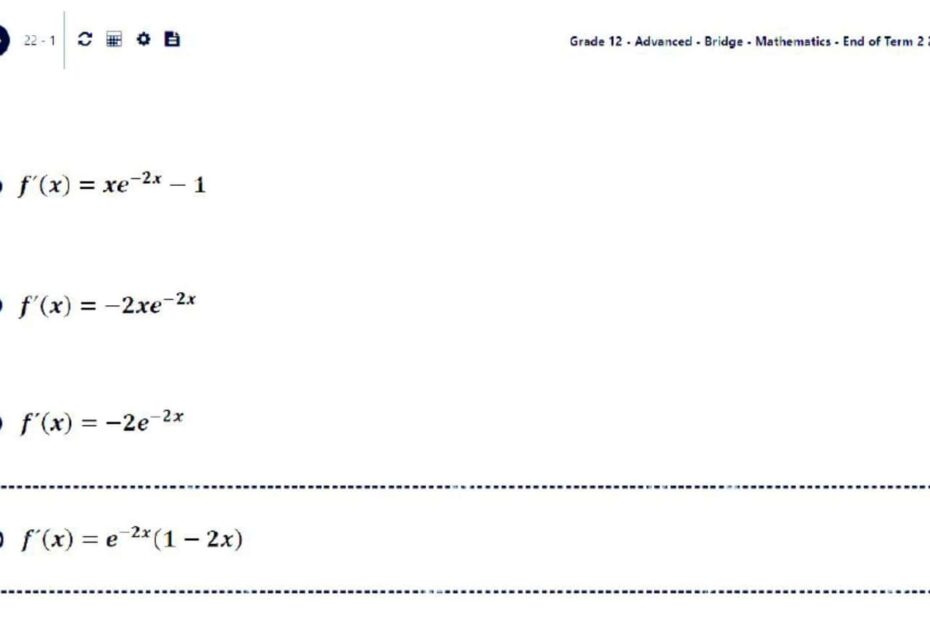 امتحان نهاية الفصل الرياضيات المتكاملة الصف الثاني عشر بريدج متقدم الفصل الدراسي الثاني 2022-2023