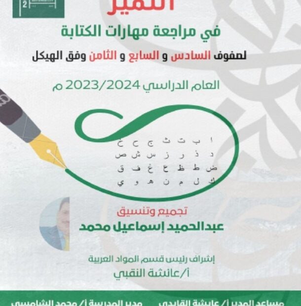 مراجعة مهارات الكتابة اللغة العربية الصف السادس والسابع والثامن