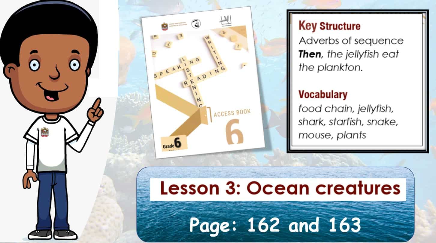 حل درس LESSON 3 Oceans creatures اللغة الإنجليزية الصف السادس Access - بوربوينت