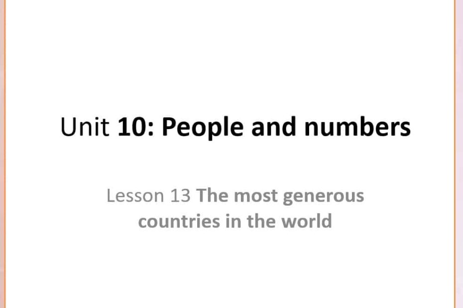 حل درس The most generous countries in the world اللغة الإنجليزية الصف السابع - بوربوينت