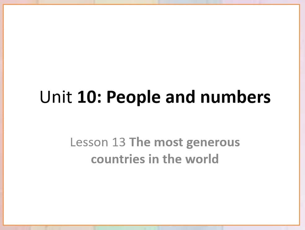 حل درس The most generous countries in the world اللغة الإنجليزية الصف السابع - بوربوينت