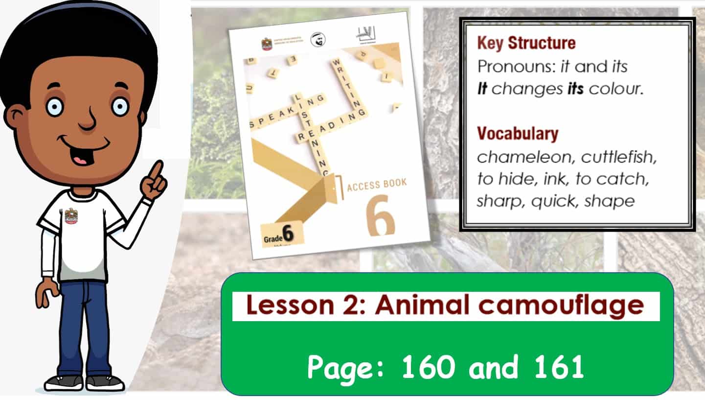 حل درس LESSON 2 animal camouflage اللغة الإنجليزية الصف السادس Access - بوربوينت