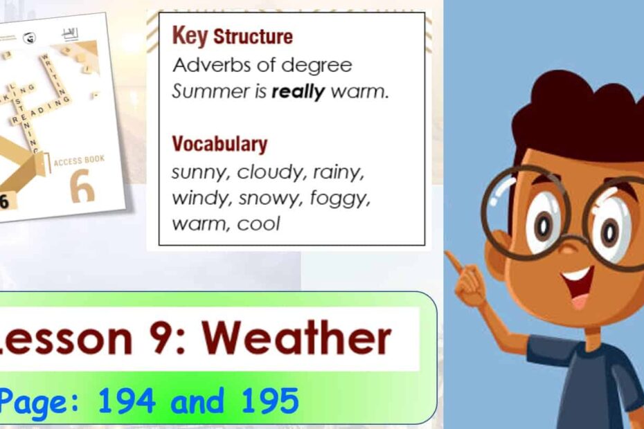 درس LESSON 9 weather اللغة الإنجليزية الصف السادس Access - بوربوينت