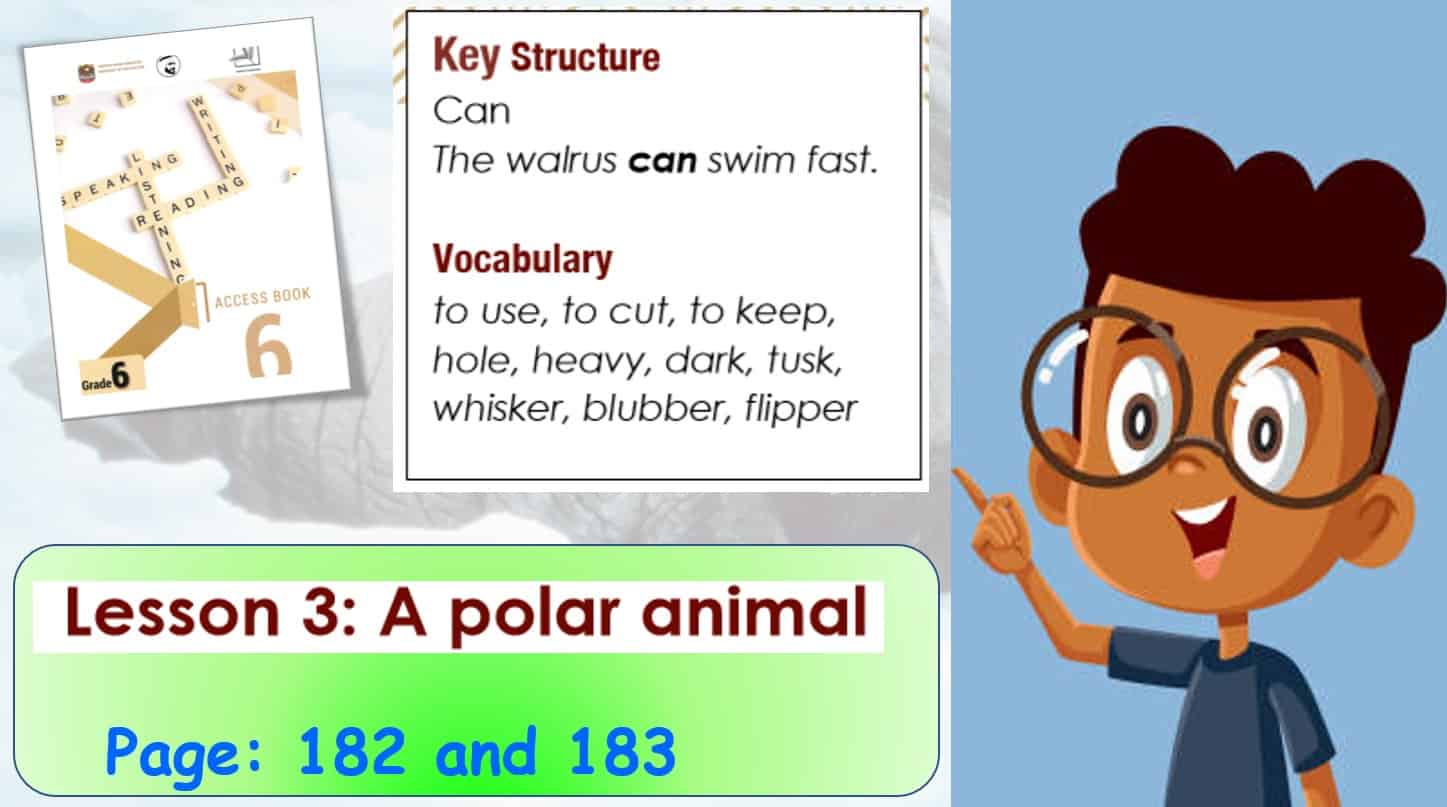 درس LESSON 3 A polar animal اللغة الإنجليزية الصف السادس Access - بوربوينت