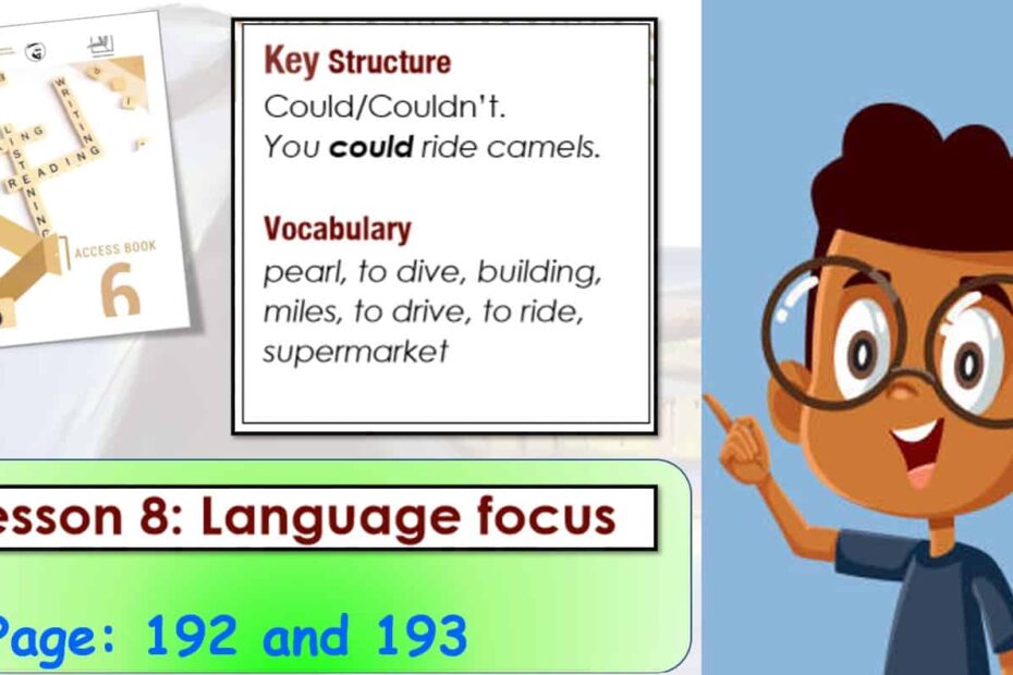 درس LESSON 8 Language focus اللغة الإنجليزية الصف السادس Access - بوربوينت