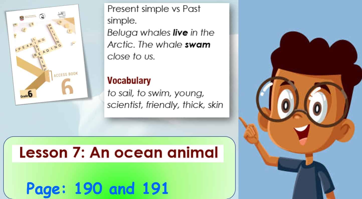 درس LESSON 7 An ocean animal اللغة الإنجليزية الصف السادس Access - بوربوينت