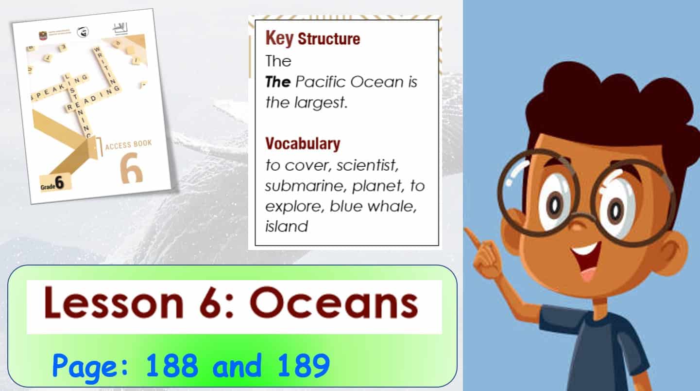 درس LESSON 6 Oceans اللغة الإنجليزية الصف السادس Access - بوربوينت
