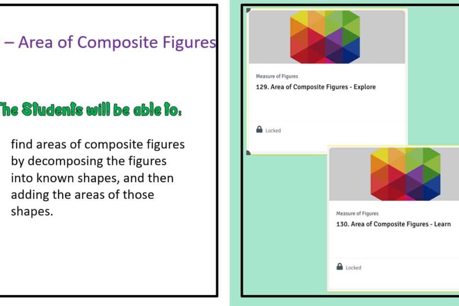 درس Area of Composite Figures الرياضيات المتكاملة الصف السابع - بوربوينت