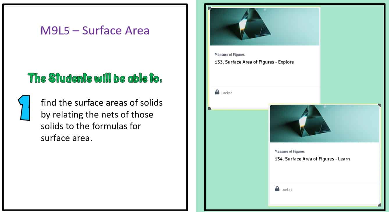 درس Surface Area الرياضيات المتكاملة الصف السابع - بوربوينت