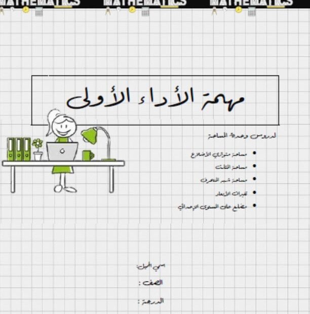 ورقة عمل مهمة الأداء الأولى الرياضيات المتكاملة الصف السادس