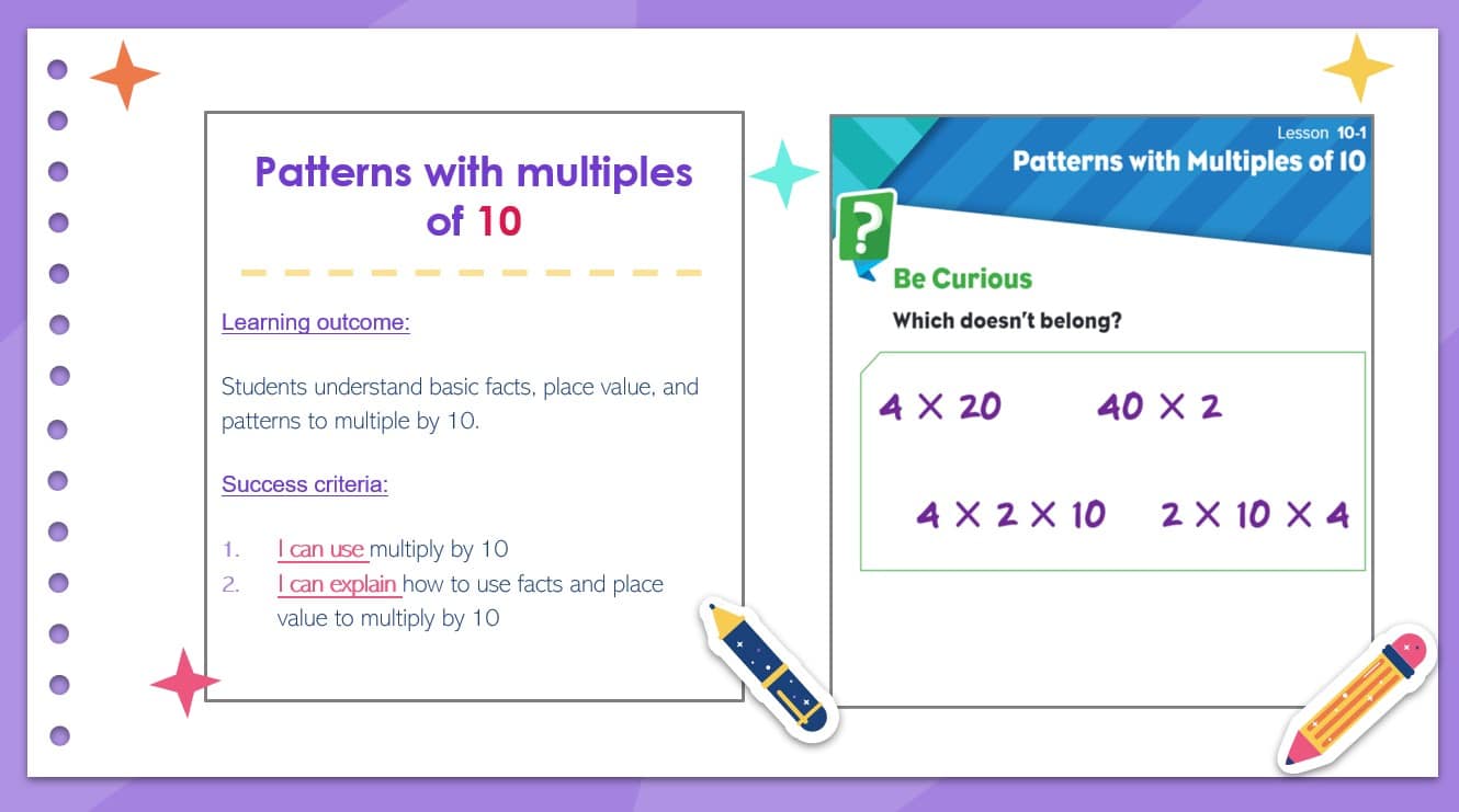 حل درس Patterns with multiples of 10 الرياضيات المتكاملة الصف الثالث - بوربوينت 