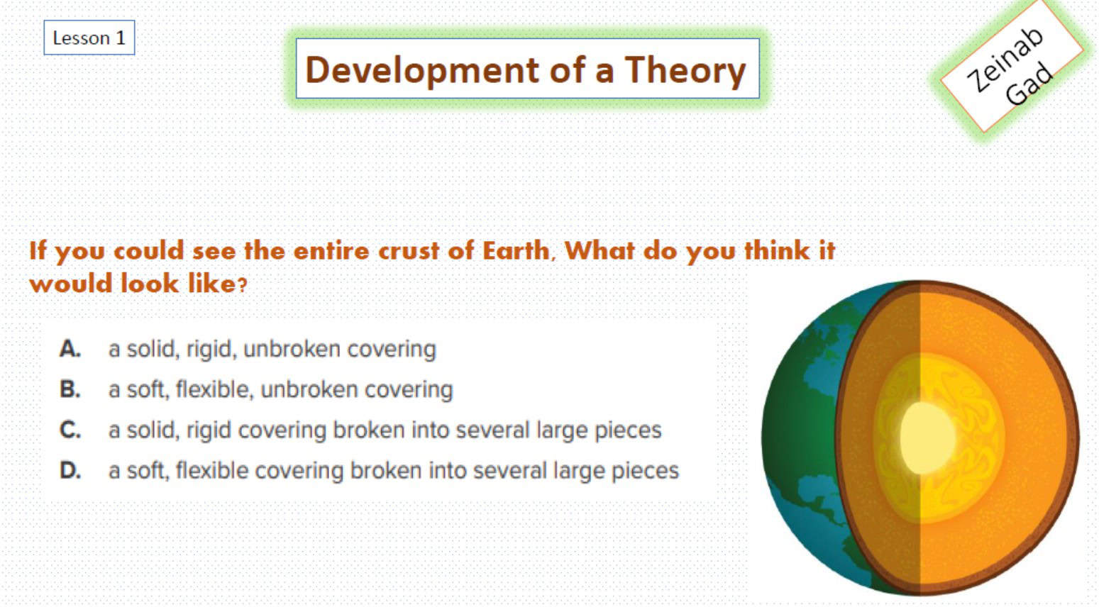 ملخص Development of a Theory العلوم المتكاملة الصف السابع