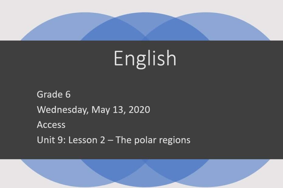 حل درس The polar regions اللغة الإنجليزية الصف السادس Access - بوربوينت