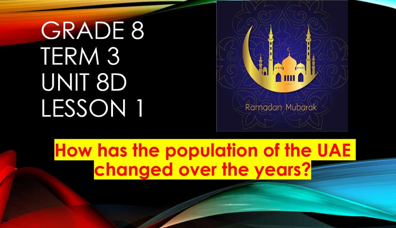 حل درس How has the population of the UAE changed over the years اللغة الإنجليزية الصف الثامن متقدم - بوربوينت