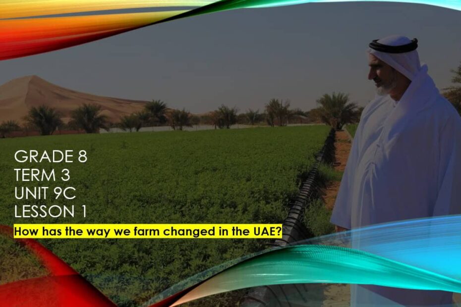 حل درس How has the way we farm changed in the UAE اللغة الإنجليزية الصف الثامن متقدم - بوربوينت