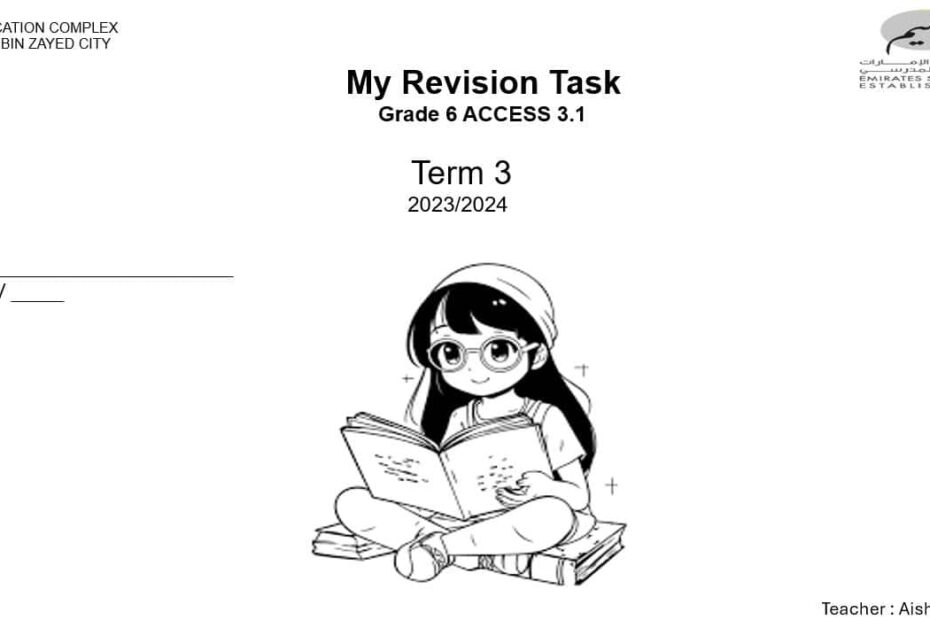 مراجعة Revision Task اللغة الإنجليزية الصف السادس Access - بوربوينت