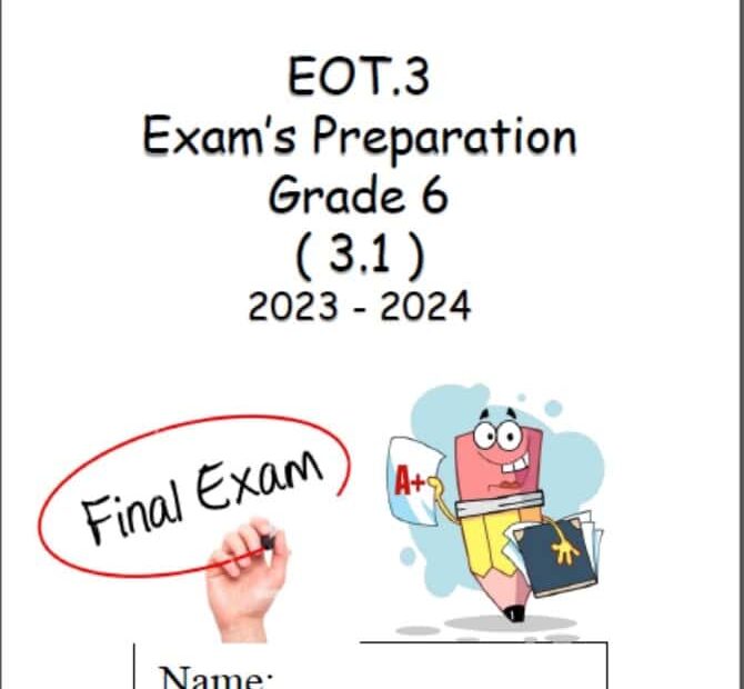حل مراجعة Exam’s Preparation اللغة الإنجليزية الصف السادس
