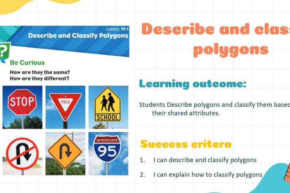 حل درس Describe and classify polygons الرياضيات المتكاملة الصف الثالث - بوربوينت