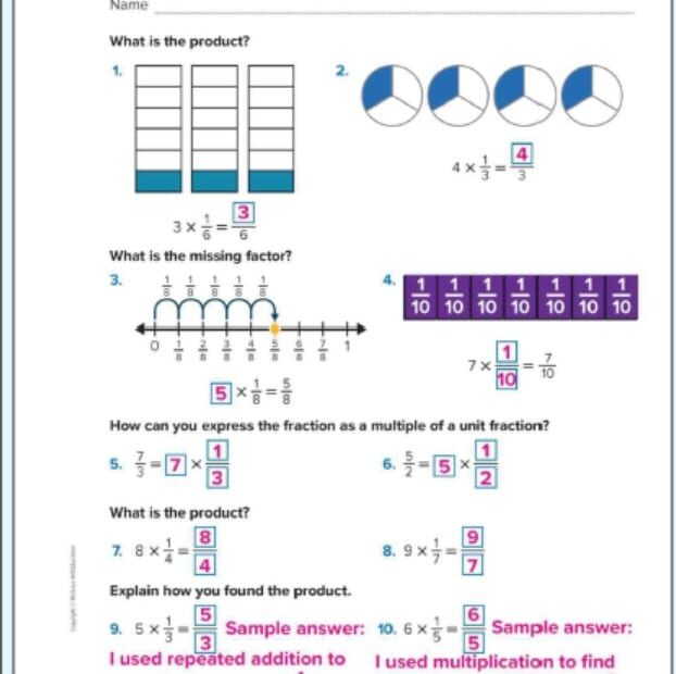 حل كتاب الطالب الوحدة الحادية عشر Multiply Fractions by whole numbers الرياضيات المتكاملة الصف الرابع