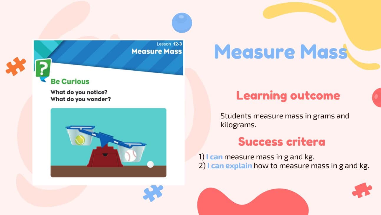 حل درس Measure Mass الرياضيات المتكاملة الصف الثالث - بوربوينت 