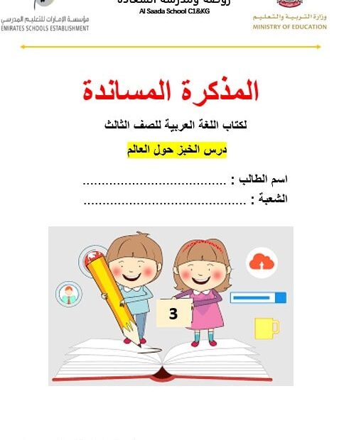 المذكرة المساندة درس الخبز حول العالم اللغة العربية الصف الثالث - بوربوينت