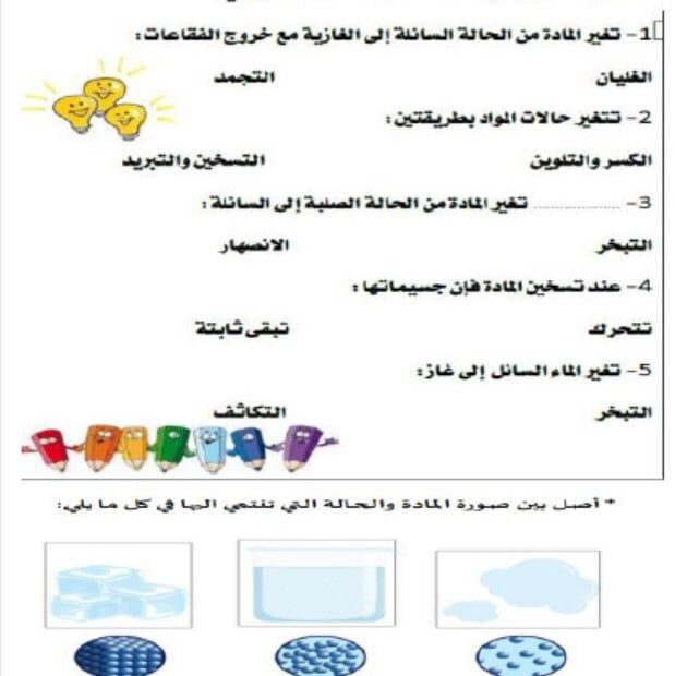 أوراق عمل متنوعة العلوم المتكاملة الصف الثالث