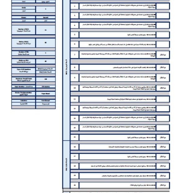 هيكل امتحان العلوم المتكاملة الصف الثالث بريدج الفصل الدراسي الثالث 2023-2024