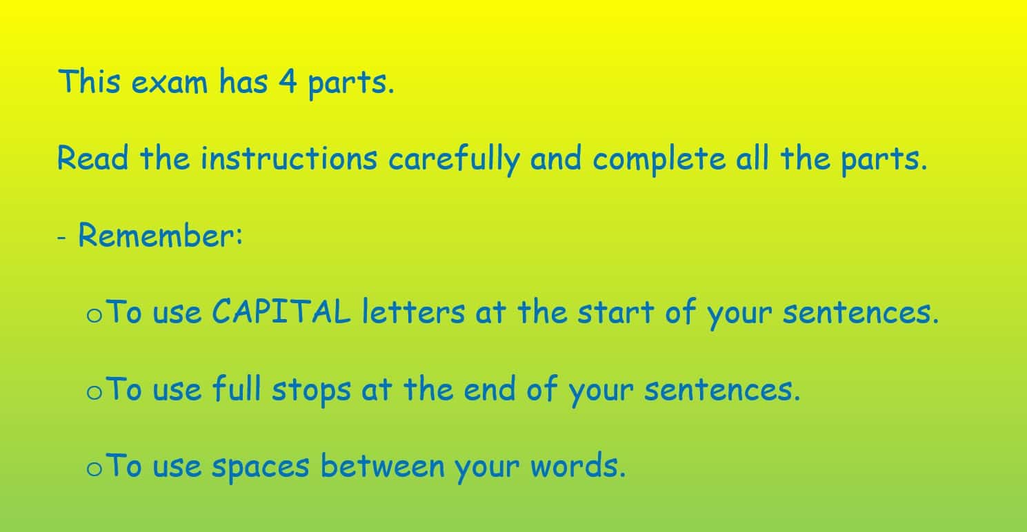 مراجعة عامة للامتحان اللغة الإنجليزية الصف السادس - بوربوينت 