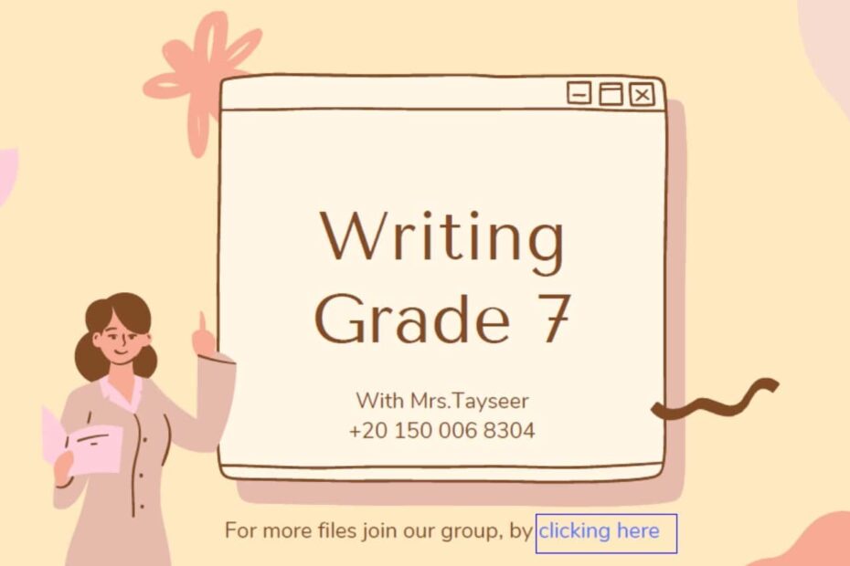 تدريبات Writing اللغة الإنجليزية الصف السابع