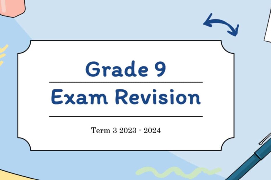 مراجعة عامة Exam Revision الرياضيات المتكاملة الصف التاسع