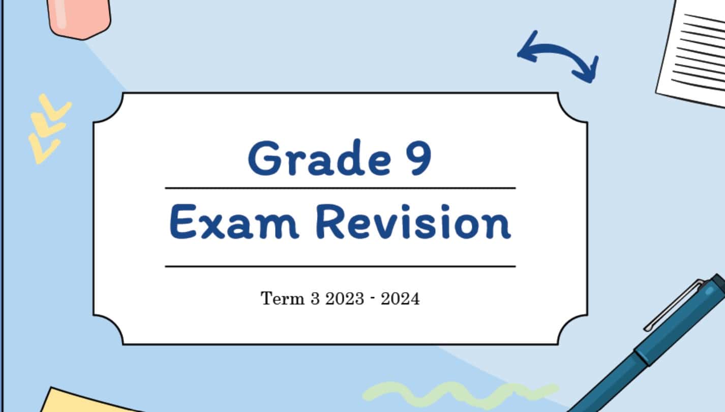 مراجعة عامة Exam Revision الرياضيات المتكاملة الصف التاسع 