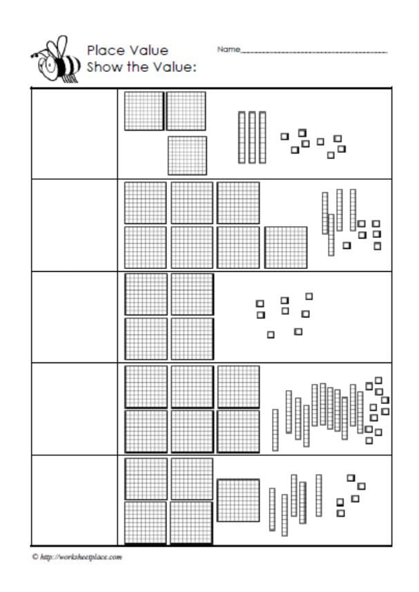 ورقة عمل Place Value الرياضيات المتكاملة الصف الثاني 