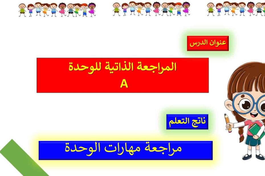 حل المراجعة الذاتية للوحدة A الرياضيات المتكاملة الصف الأول - بوربوينت