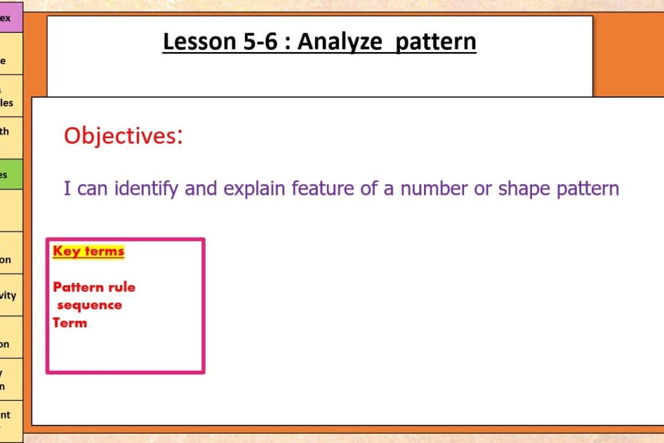 حل درس Analyze pattern الرياضيات المتكاملة الصف الرابع - بوربوينت