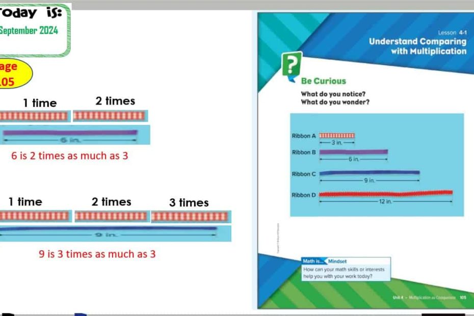 حل درس Understand comparing with Multiplication الرياضيات المتكاملة الصف الرابع - بوربوينت