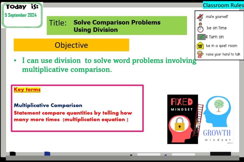 حل درس Solve Comparison Problems Using Division الرياضيات المتكاملة الصف الرابع - بوربوينت