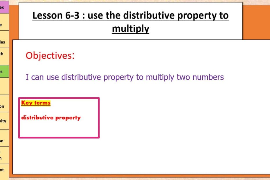حل درس use the distributive property to multiply الرياضيات المتكاملة الصف الرابع - بوربوينت