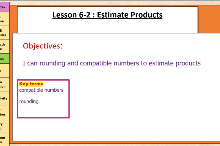 حل درس Estimate Products الرياضيات المتكاملة الصف الرابع - بوربوينت